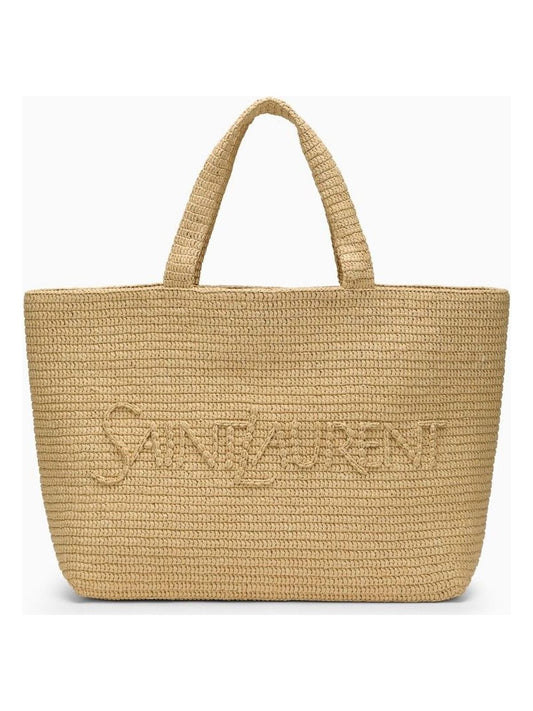 Luxury Saint Laurent Trending 2025 Women's Logo Shopping Bag in Naturale |
