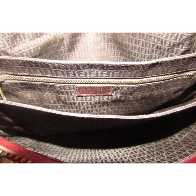 Fendi Pursesdesigner Purses Brown Woven Leather Shoulder Bag