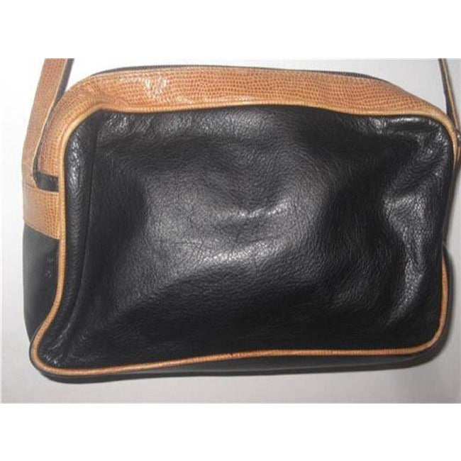 Fendi Pursesdesigner Purses Black Leather And Brown Alligator Skin Leather Cross Body Bag