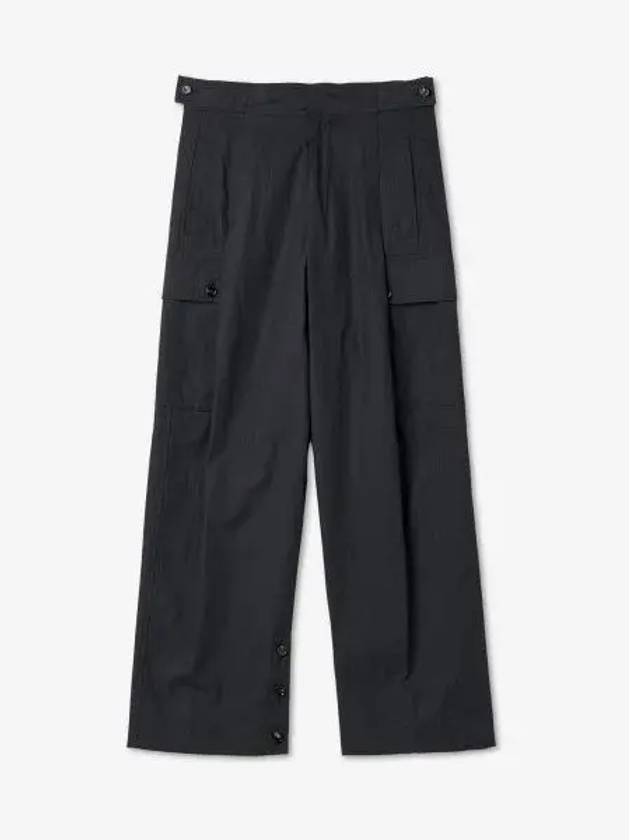 Luxury Bottega Veneta Cargo Cotton Twill Straight Pants Midnight Blue