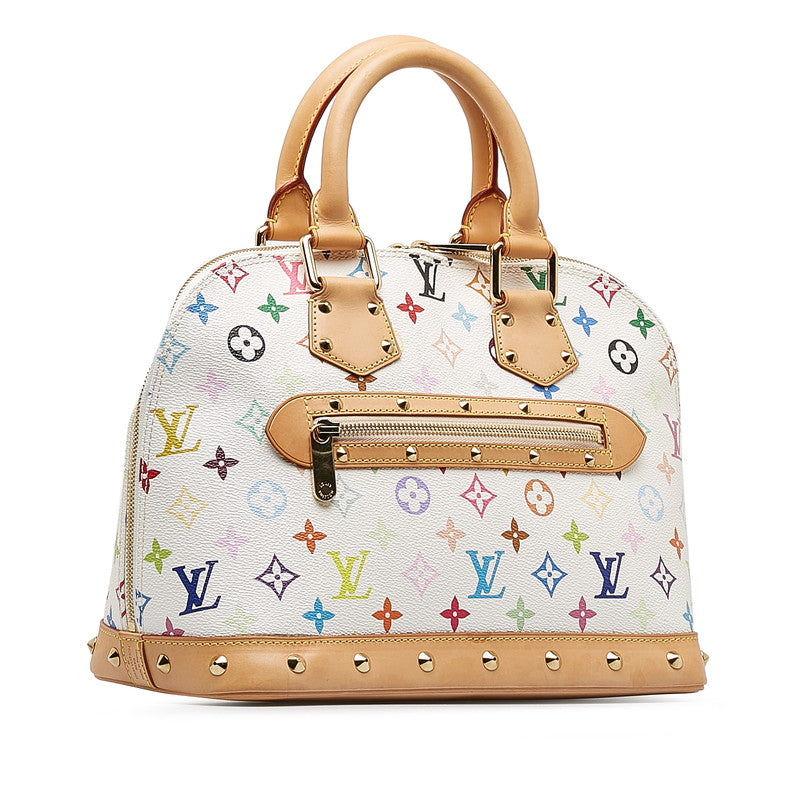 Louis Vuitton Multicolor Alma Handbag Bronze White PVC Leather Louis Vuitton