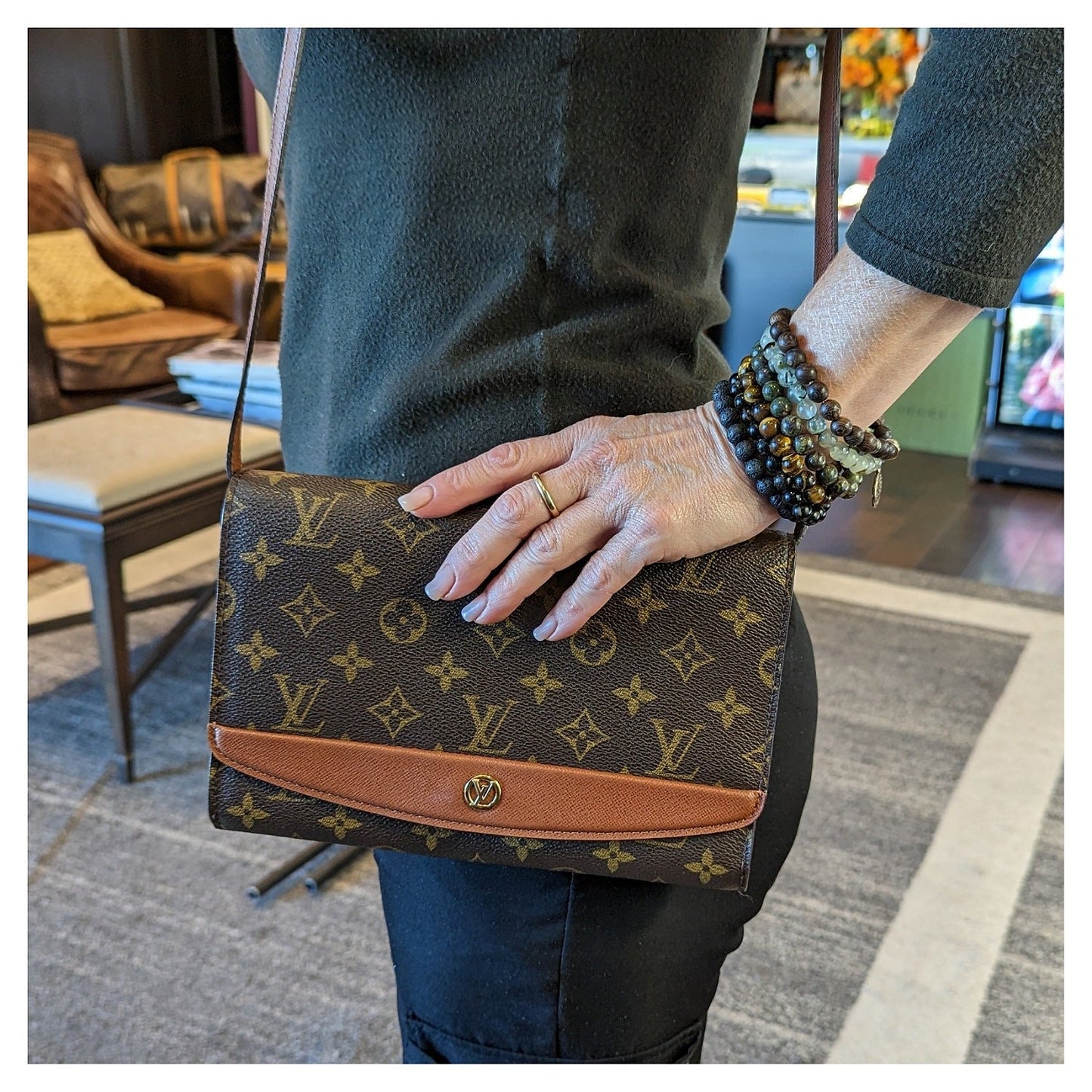 Louis Vuitton Monogram Canvas Pochette Bordeaux Clutch
