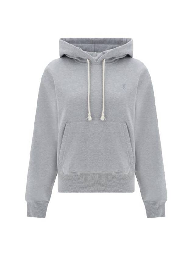 Luxury Saint Laurent Trending 2026 Cassandre Organic Cotton Hoodie Grey