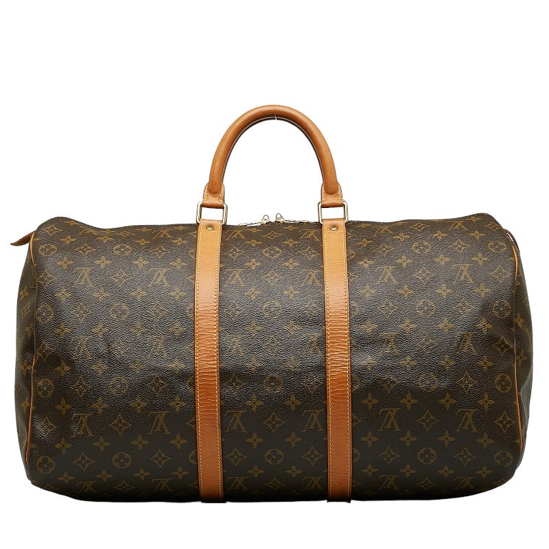 Louis Vuitton Monogram Keiphorus 50 Boston Bag Handbag Brown PVC Leather Louis Vuitton