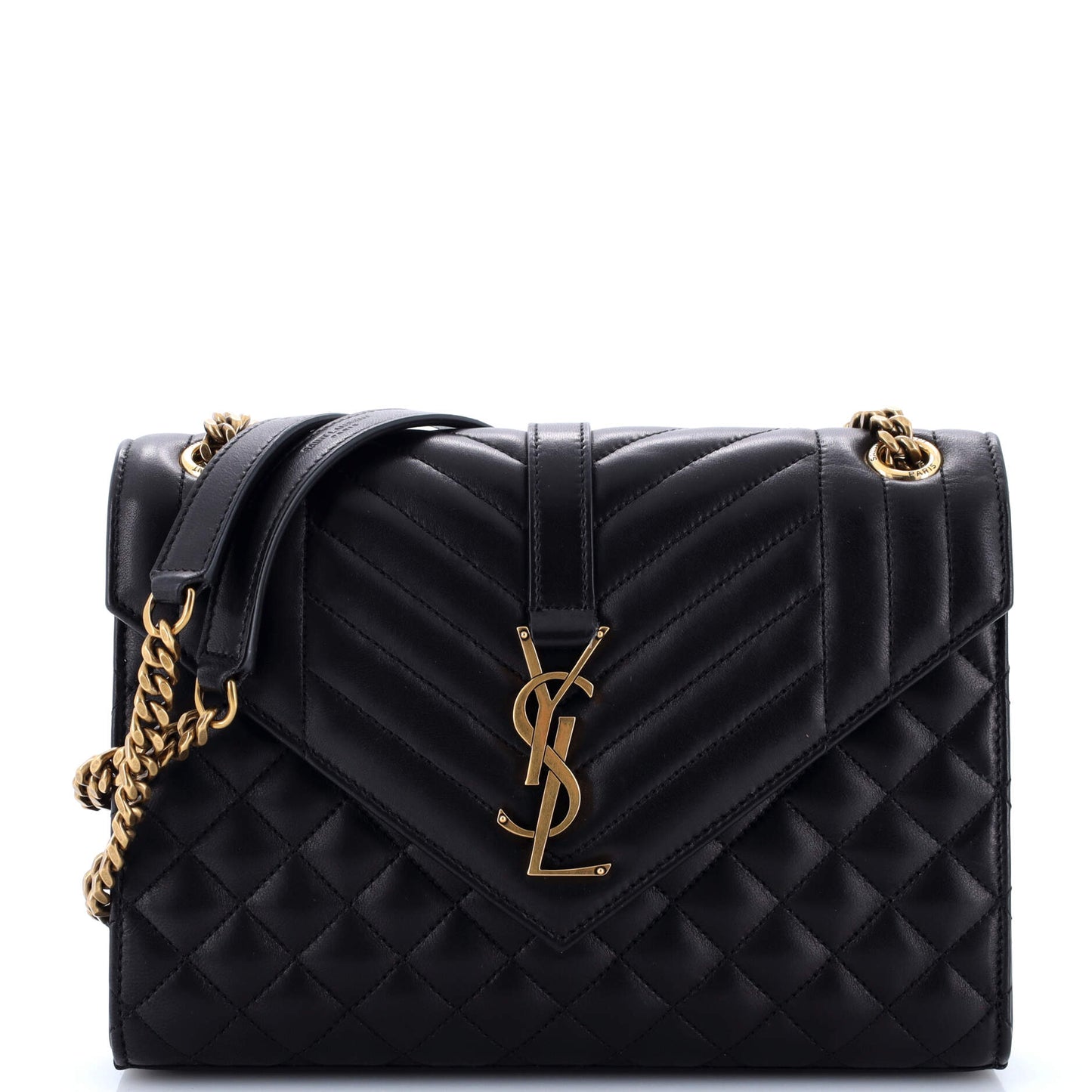 Luxury Saint Laurent Trending 2025 Classic Monogram Envelope Satchel Mixed Matelasse Leather Medium