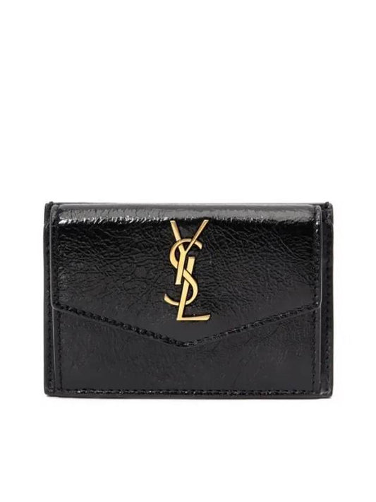 Luxury Saint Laurent Trending 2026 Logo Monogram Calfskin Card Wallet Black