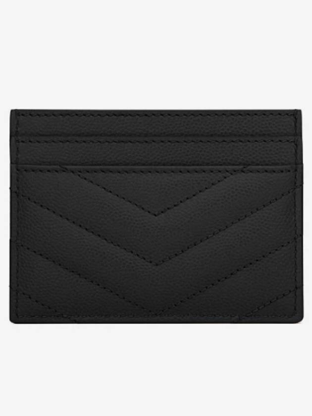 Luxury Saint Laurent Trending 2026 Gold Hardware Matelasse Caviar Leather Card Wallet Black