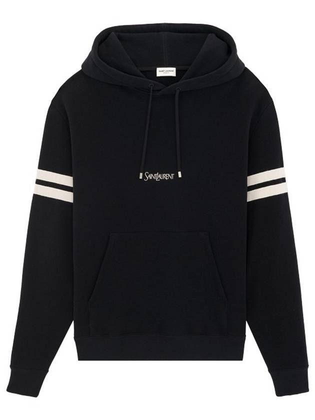 Luxury Saint Laurent Trending 2026 Embroidered Logo Hoodie Black