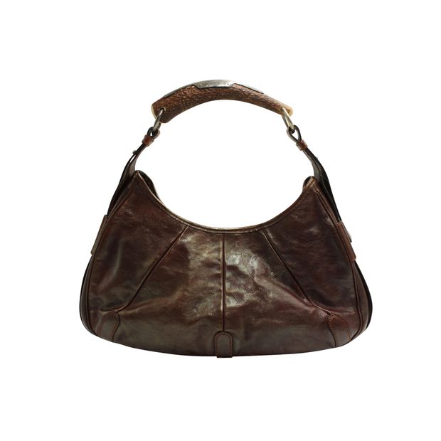 Yves Saint Laurent YSL Brown Bag - Wooden Top Handle