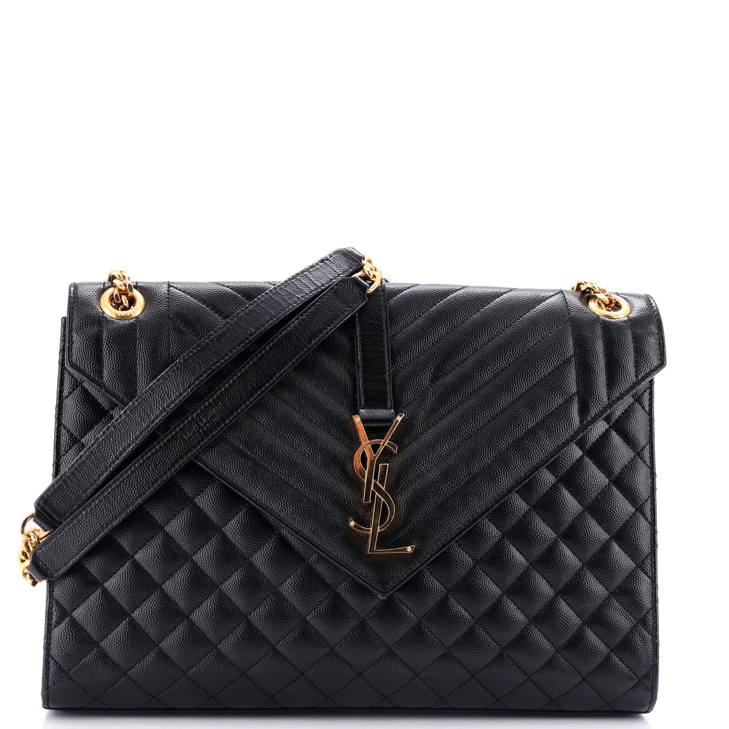 Luxury Saint Laurent Trending 2025 Classic Monogram Envelope Satchel Mixed Matelasse Leather Large