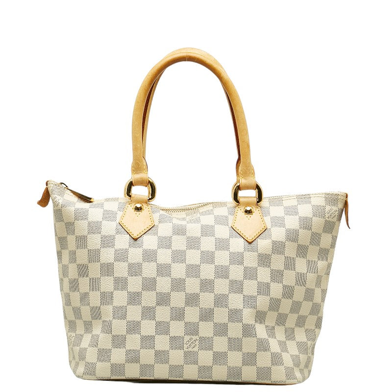 Louis Vuitton Saleya PM Tote Handbag Damier Azur White