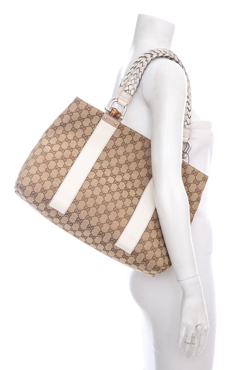 Gucci GG Supreme Brown Canvas Tote Style 3