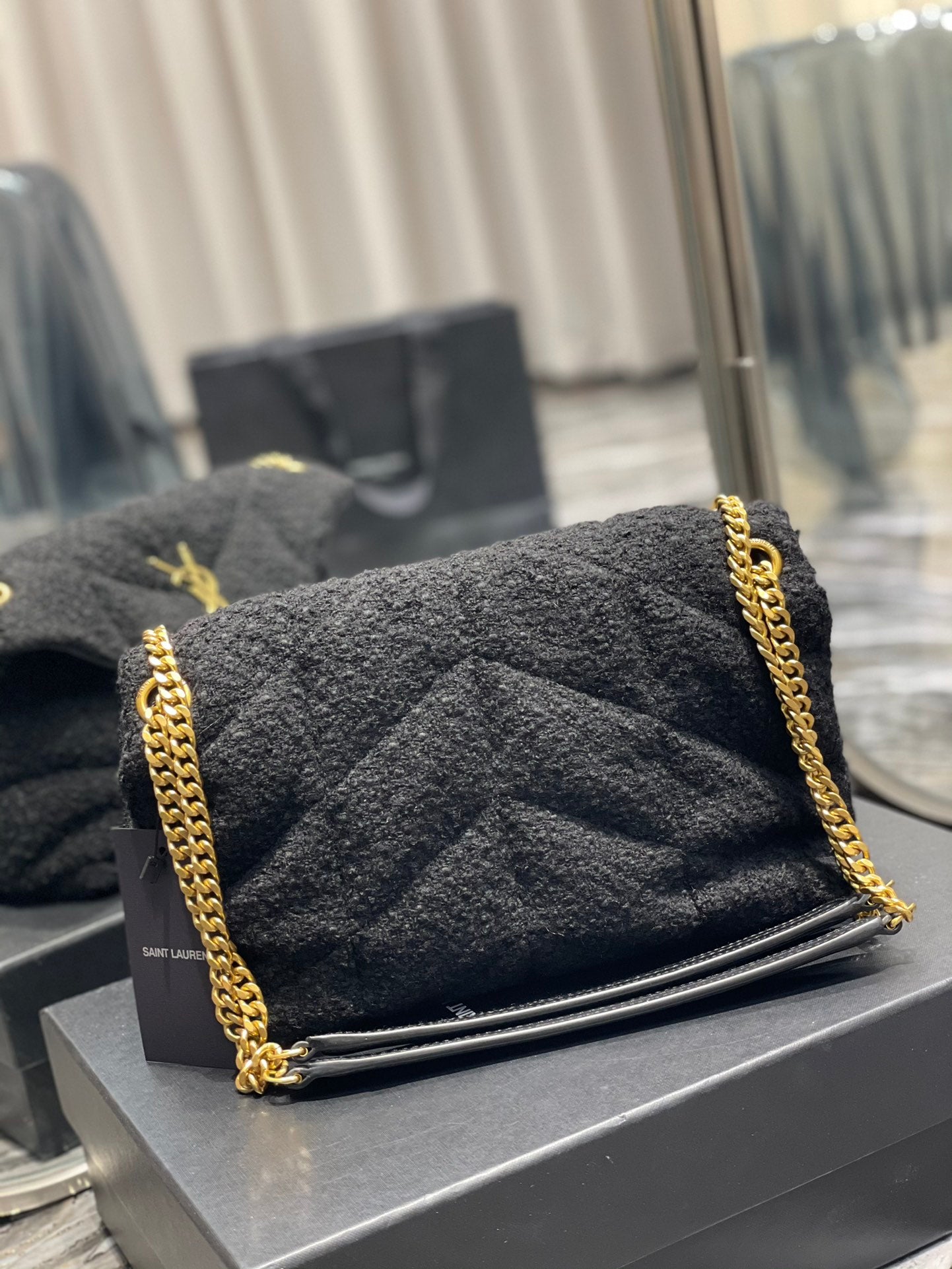 Yves Saint Laurent Puffer Small Chain Bag Black