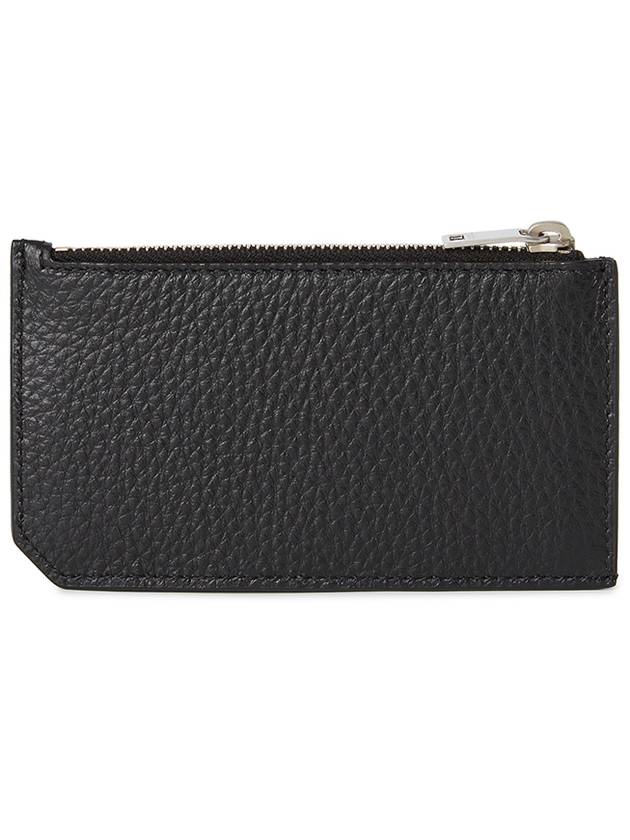 Luxury Saint Laurent Trending 2026 Paris Fragment Zippered Leather Card Wallet Black