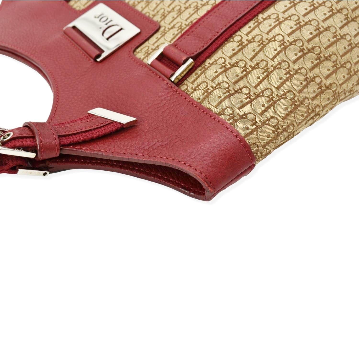 CHRISTIAN DIOR Street Chic Trotter Monogram Canvas Tote Bag Brown