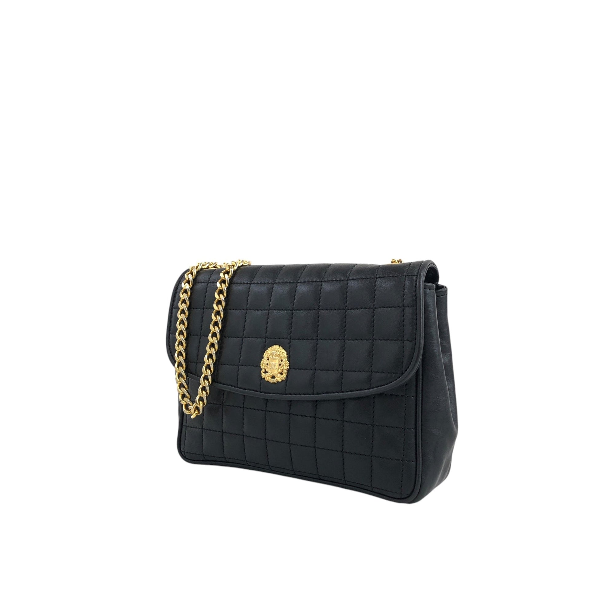 CELINE Emblem Chain Shoulder bag Black 3nk43u