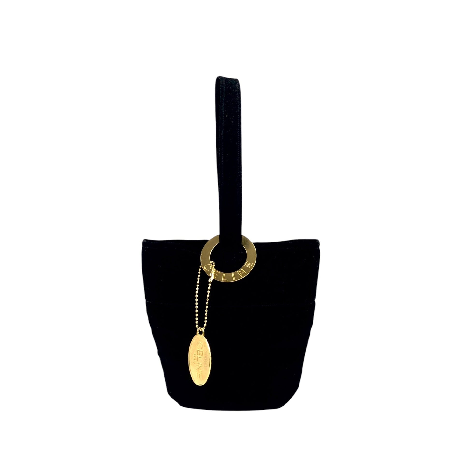 CELINE Circle Logo Handbag Black 5jdm58