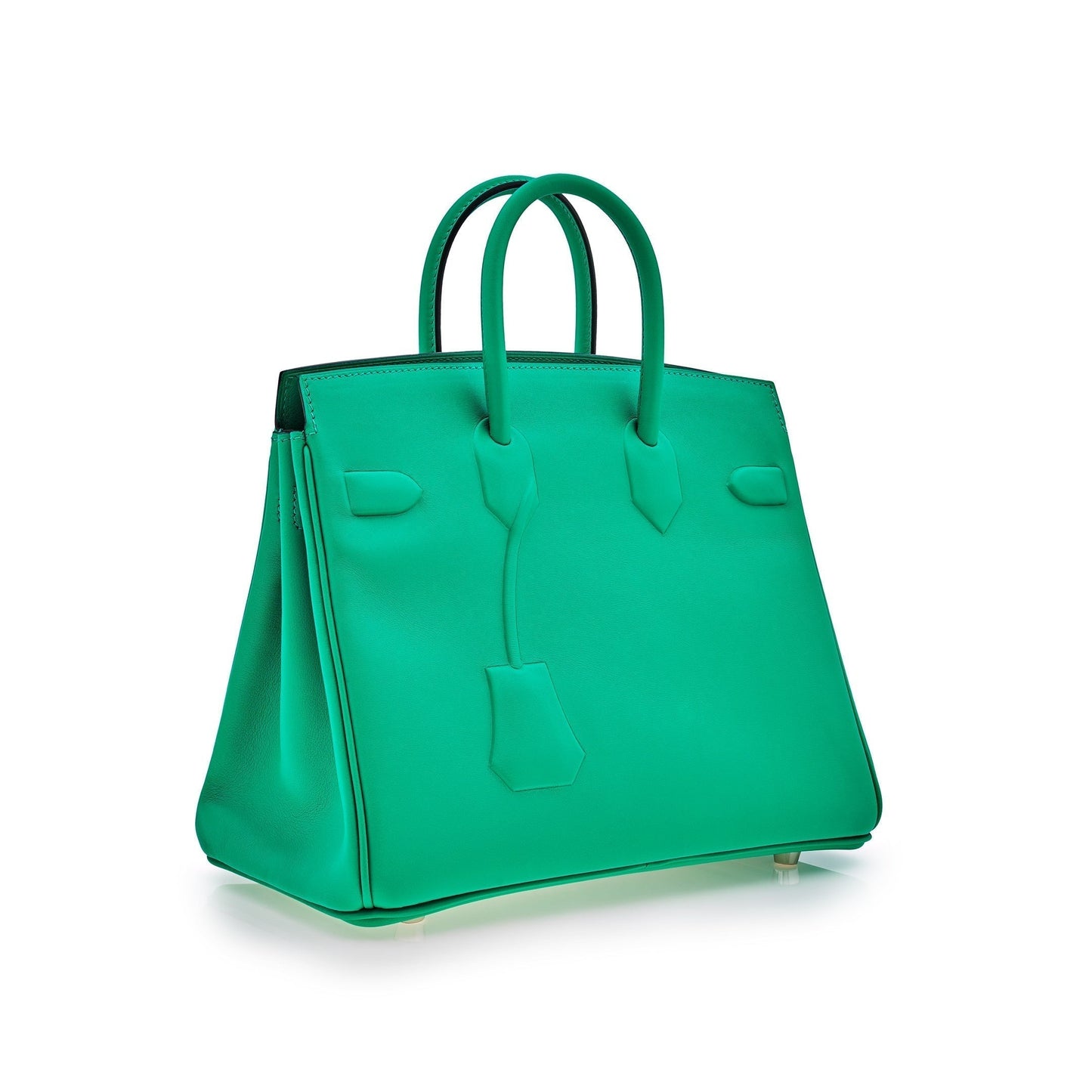 Luxury Hermes Birkin 25 Shadow Bag Menthe Swift Leather
