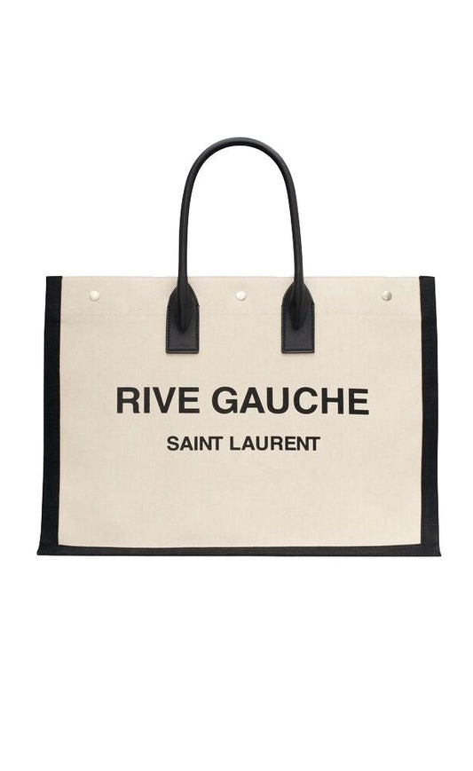 Luxury Saint Laurent Trending 2025 Men's Rive Gauche Tote Bag in Gregblack |