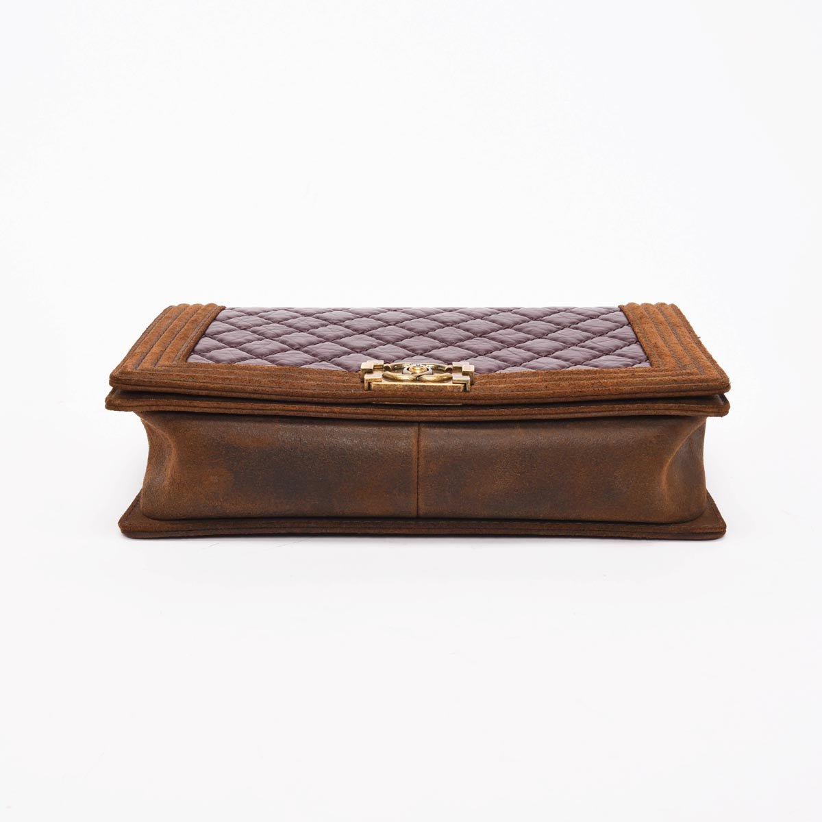 Chanel Burgundy Quilted Aged Calfskin Large Boy Bag