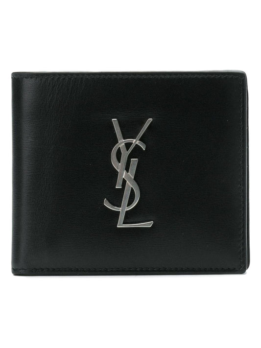 Luxury Saint Laurent Trending 2026 Men's Leather Bi-Fold Wallet in Black | 4532760SX0E