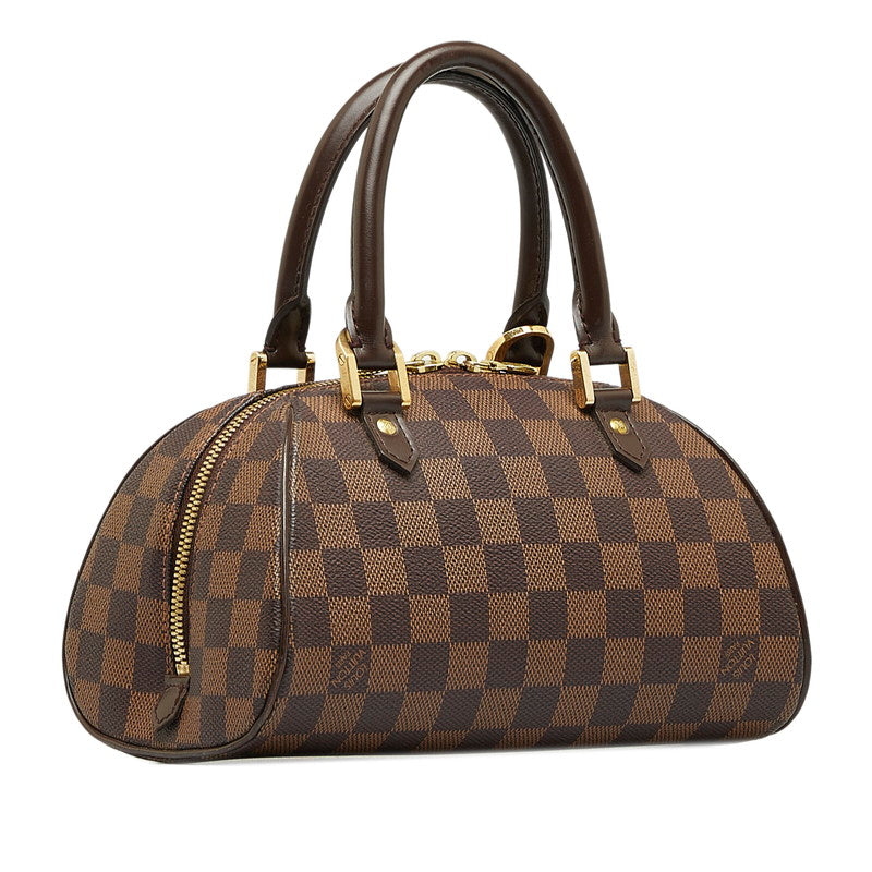 Louis Vuitton Damiere Rivera Mini Handbags Mini Boston Bag Brown PVC Leather Ladies Louis Vuitton