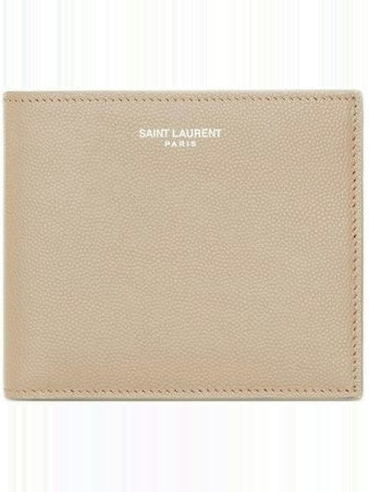 Luxury Saint Laurent Trending 2026 Men's Logo Print Card Holder in Sea Salt | 396303BTY0E9607