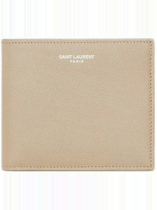 Luxury Saint Laurent Trending 2026 Men's Logo Print Card Holder in Sea Salt | 396303BTY0E9607