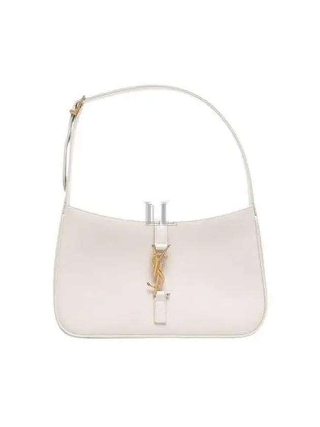Luxury Saint Laurent Trending 2026 Le 5 A 7 Smooth Leather Hobo Shoulder Bag Blanc Vintage