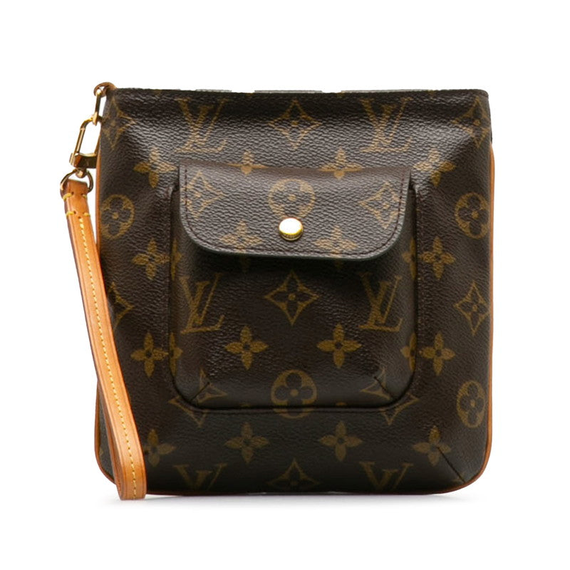 Louis Vuitton Monogram Partition Pouch Brown PVC Leather Louis Vuitton Clutch