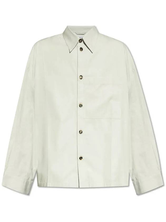 Luxury Bottega Veneta Cotton Silk Long Sleeve Shirt Cloud