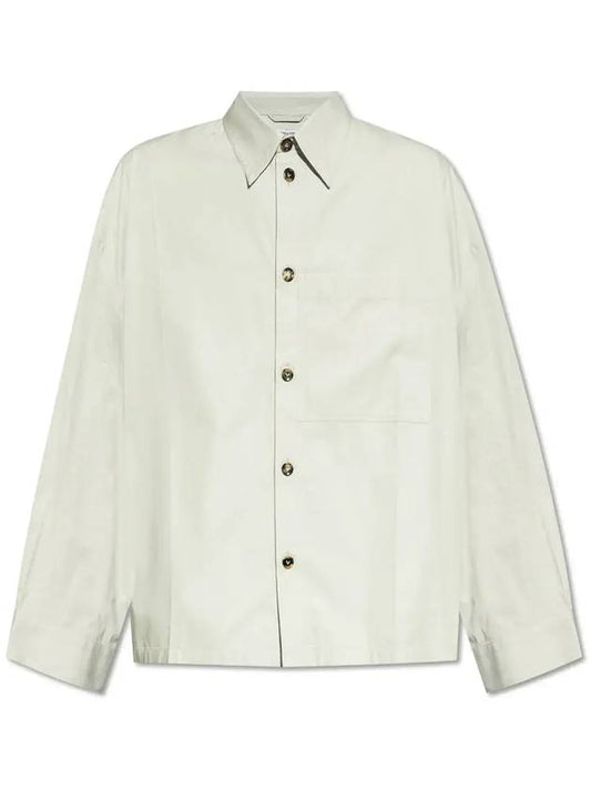 Luxury Bottega Veneta Cotton Silk Long Sleeve Shirt Cloud