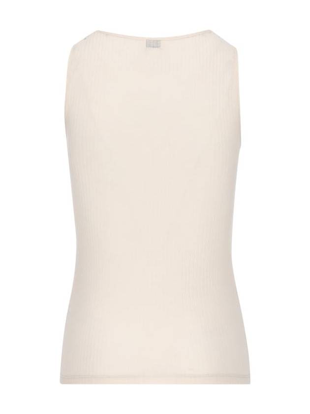 Luxury Saint Laurent Trending 2026 Cassandre Embroidered Logo Wool Sleeveless White