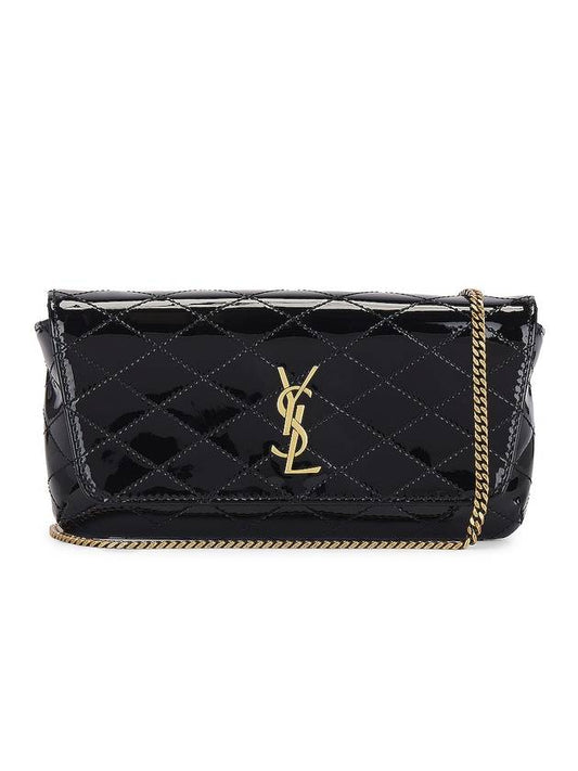 Luxury Saint Laurent Trending 2025 Gaby Chain Phone Shoulder Bag Black