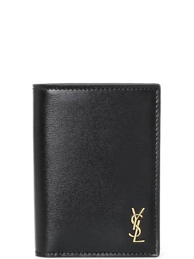 Luxury Saint Laurent Trending 2026 Monogram Gold Hardware Bifold Wallet Black