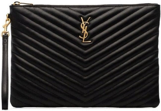Luxury Saint Laurent Trending 2025 Women's Cassandre MatelassÃ© Pouch in Nero |