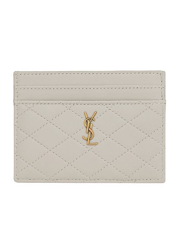 Luxury Saint Laurent Trending 2026 Monogram Gabi Gold Hardware Logo Quilting Card Wallet Vintage White