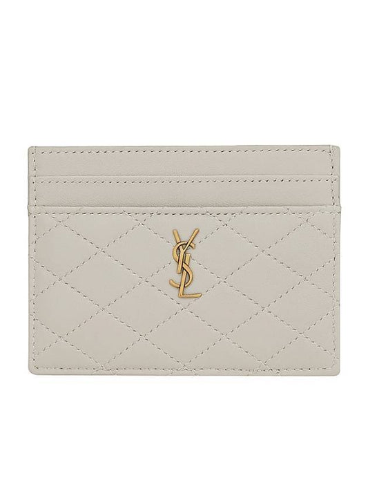 Luxury Saint Laurent Trending 2026 Monogram Gabi Gold Hardware Logo Quilting Card Wallet Vintage White