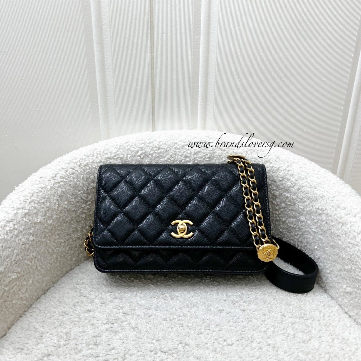 Chanel Twist Your Buttons Wallet on Chain WOC in Black Caviar and AGHW (Model: AP2840) Crossbody