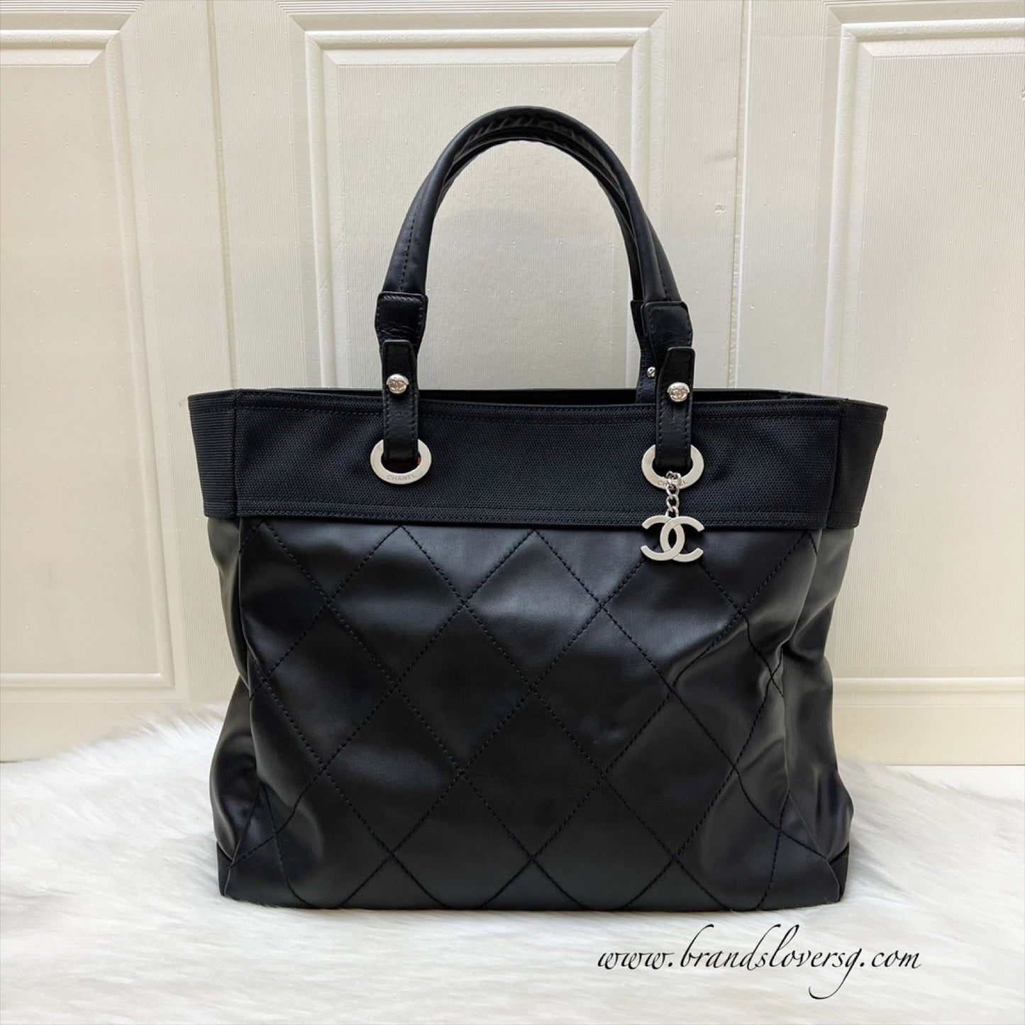 Chanel Biarritz Large Tote in Black and SHW