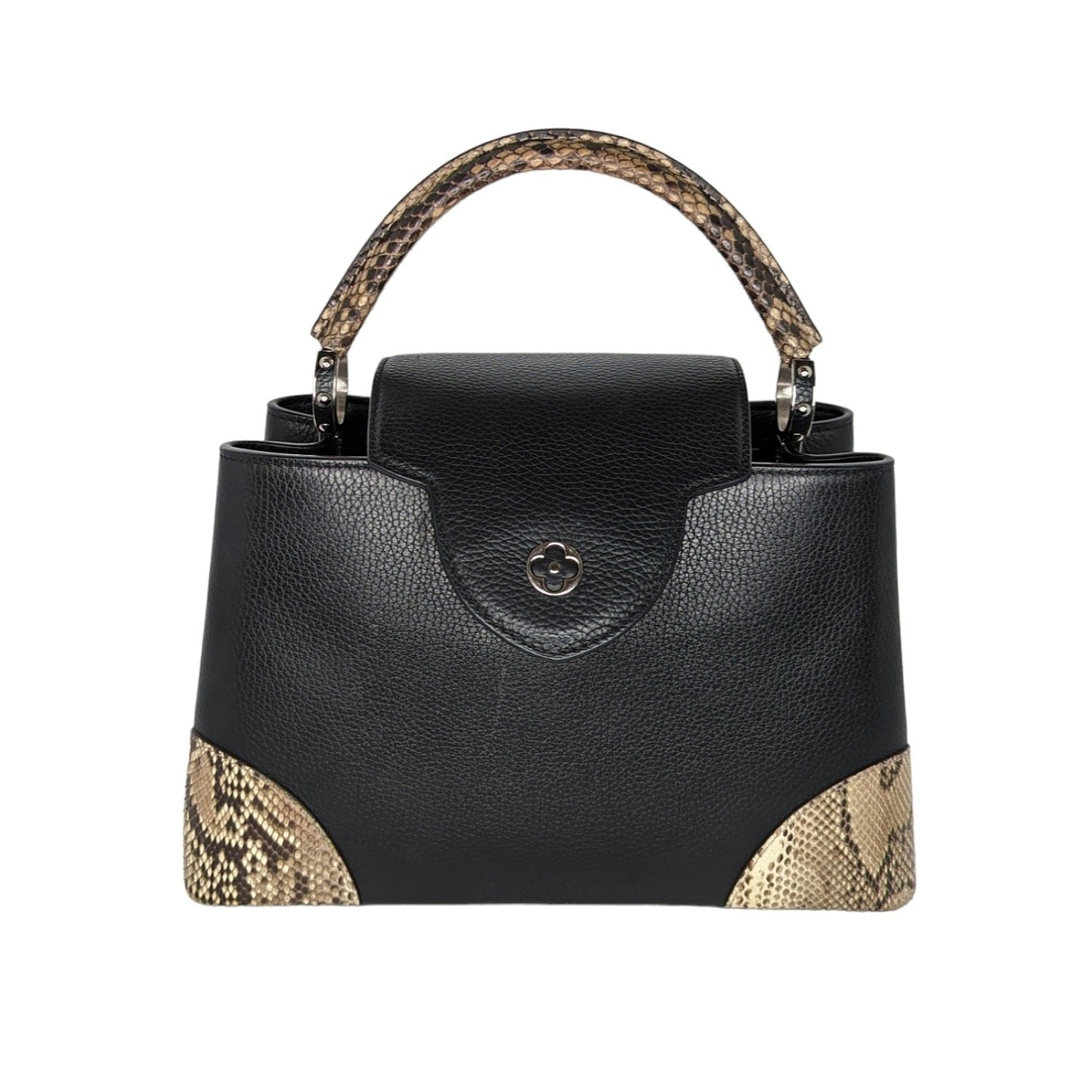 Louis Vuitton Taurillon Python Trim Capucines MM Satchel Handbag