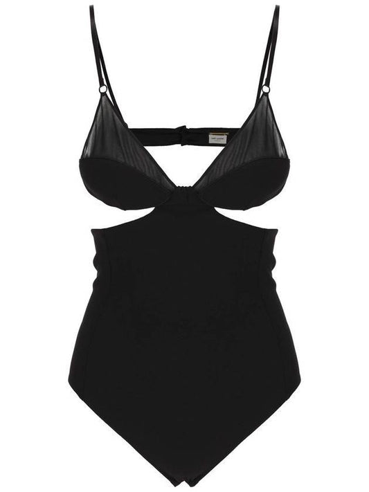 Luxury Saint Laurent Trending 2026 Cut Out Body Suit Black