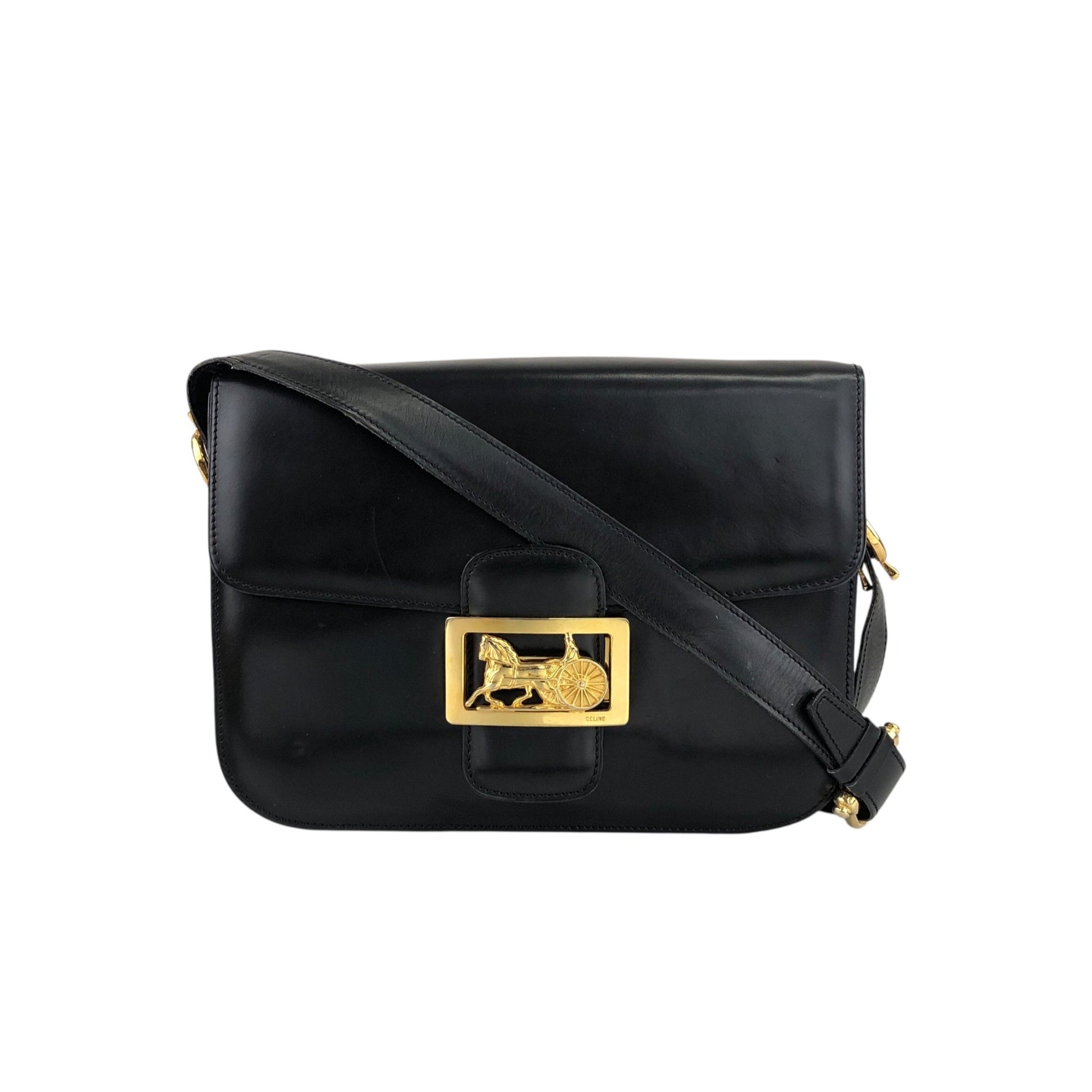 CELINE Horse Carriage Shoulder bag Black rfmfw6