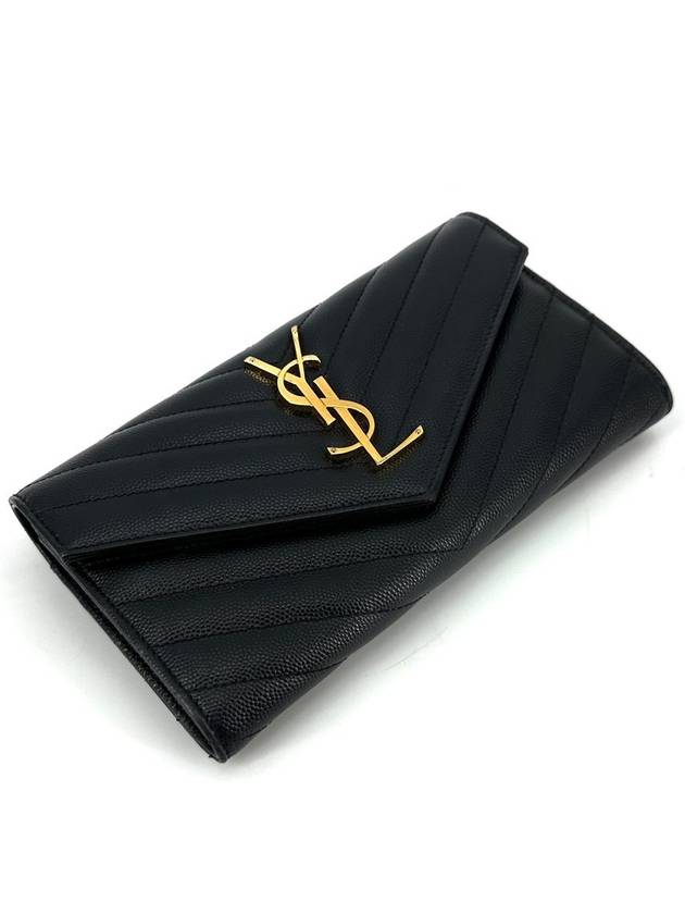Luxury Saint Laurent Trending 2026 Grande Poudre Matelasse Envelope Flap Long Wallet 372264