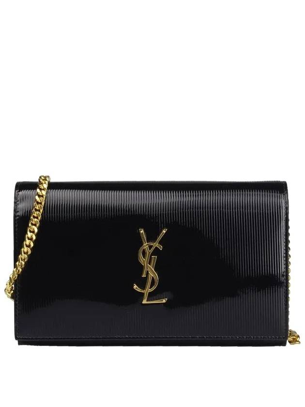 Luxury Saint Laurent Trending 2026 Cassandre Chain Long Wallet Black