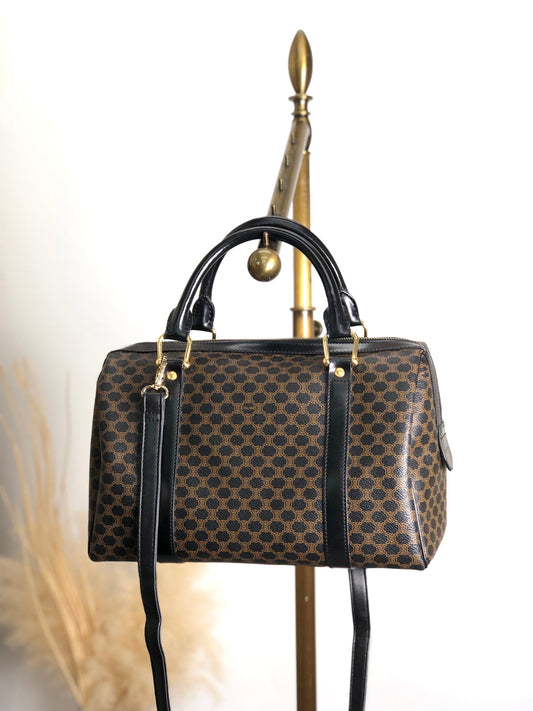CELINE Macadam Two-way Small Boston bag Shoulder bag Black gsp5mv