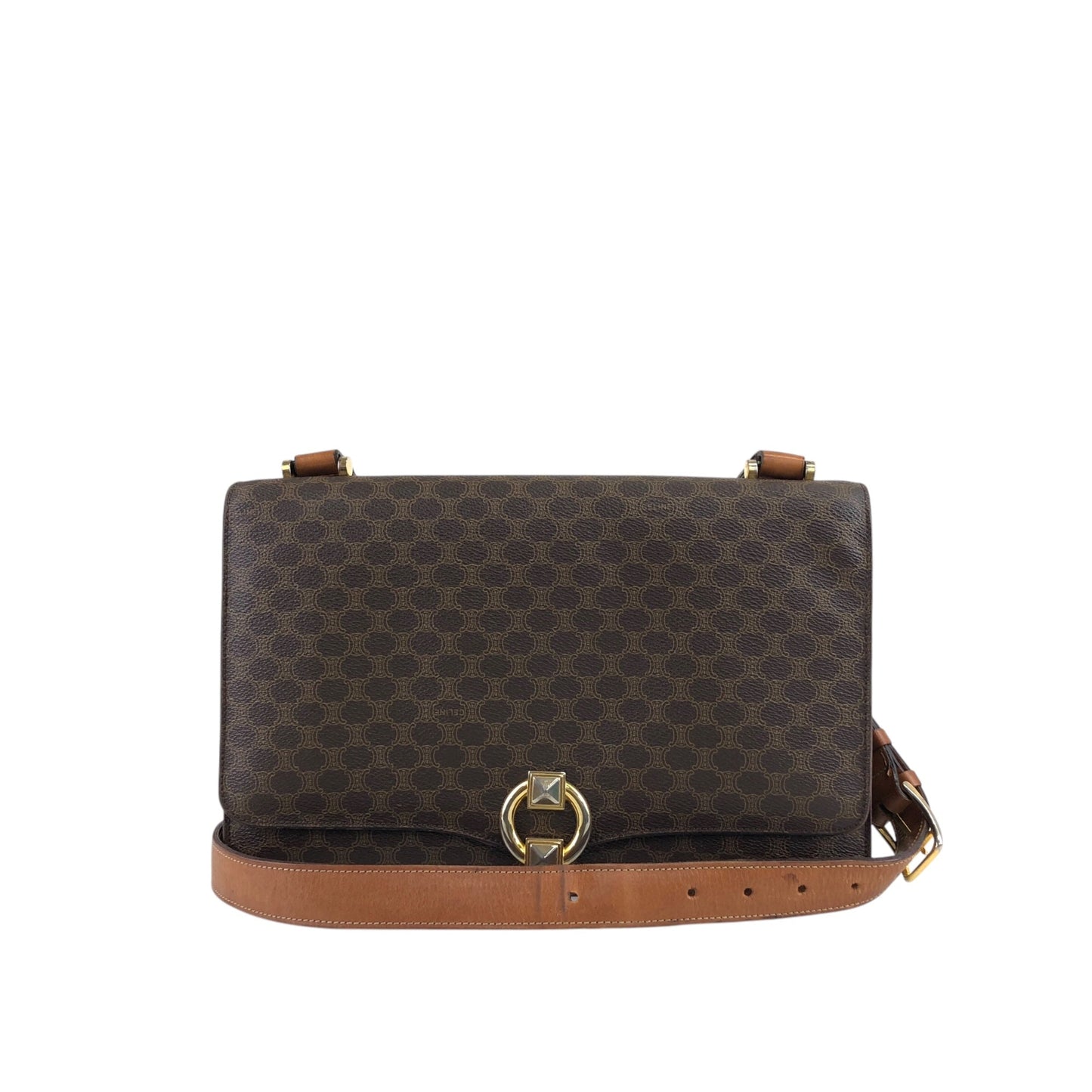 CELINE Macadam Flap Shoulder bag Brown wagmgy
