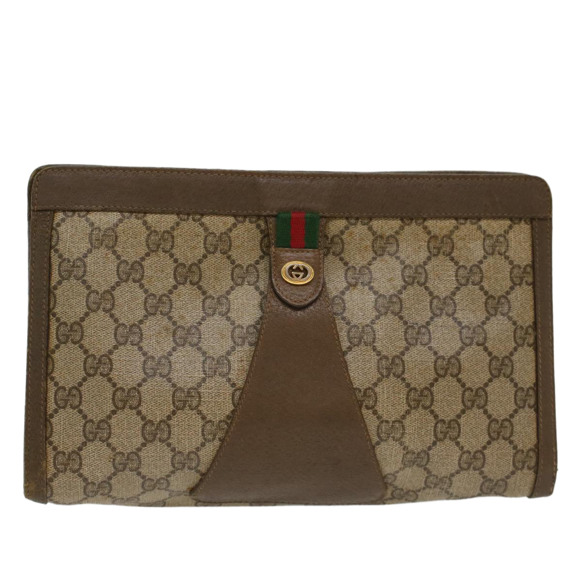 Gucci Leather Canvas Clutch