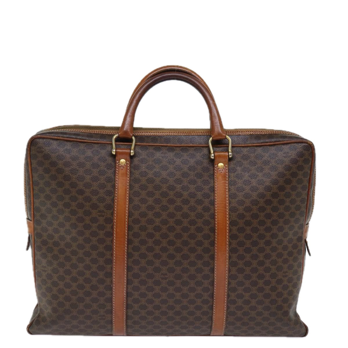 Luxury CELINE Macadam Canvas Business Bag PVC Leather Brown ep4097