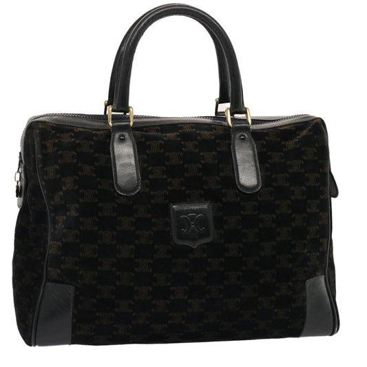 Luxury CELINE Macadam Canvas Boston Bag Black ep4156